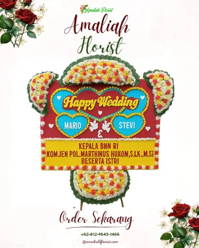 Karangan Papan Bunga Pernikahan di Tirtomoyo